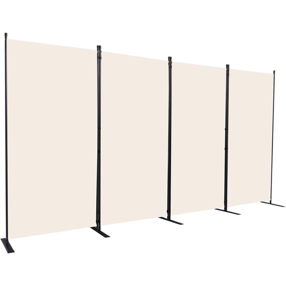 Room Divider, 4 Panel Folding Privacy Screens with Wider Feet, 6 Ft Portable Room Partition for Room Separator, Room Divider Panel 88" W X 71" H, Partition Room Dividers Freestanding，Black
