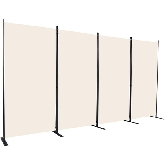 ZXNYH Room Divider, 4 Panel Folding Privacy Screens with Wider Support Feet, 6 Ft Portable Room Partition for Room Separator, 88" W X 71" H, Black