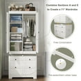 thumbnail image 4 of 71"H Wooden Armoire Wardrobe Closet, 2 Doors Modular Closet Storage Cabinet Wardrobe Set with 3 Drawers, Shelves and Hanging Rod for Bedroom, 4 of 8