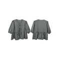 thumbnail image 3 of ZAXARRA Women Bow Tie Front Shirt Top Cute Ruffle Hem Babydoll Blouse Tops Puff Sleeve Tops, 3 of 6