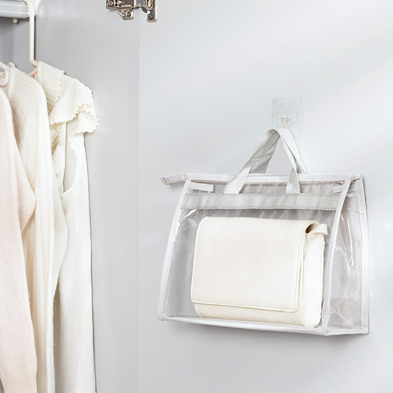 Feiona-Bag Storage Transparent Dust Bag Clear Purse Organizer Dustproof  HandbagStorage Hanging Bag Storage Bag 