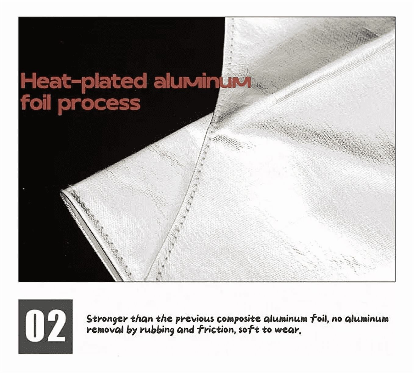 Heat Resistant Aluminum Foil Apron – High Temperature Protective Kitchen Apron, Fireproof & Oil-Proof Apron for Cooking, BBQ, Baking