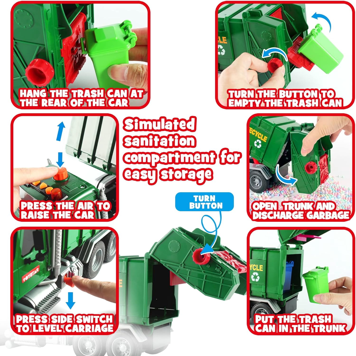 Construction Vehicle, Funtogether Toys Collectible Crane Truck with Realistic Lights & Sounds for Boys and Girls