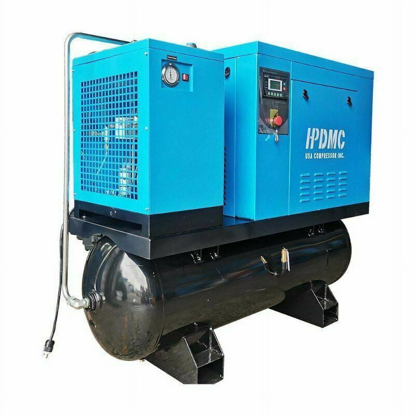 460v 3-Phase 10HP Rotary Screw Air Compressor With 80 Gal. ASME Tank + Refrigerated Air Dryer