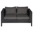 thumbnail image 4 of Jenson Black 4-Piece Wicker Contemporary Sofa Set with Cushions, 4 of 8
