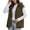 Army Green, variant on Womens Plus Size Winter Hooded Quilted Faux Suede Vest Full Zip Sleeveless Jacket Casual Warm Padded Outerwear
