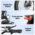thumbnail image 6 of Actbest Cozy Electric Bike for Adults, 750W Motor 48V 15.6AH Removable Battery,7 Speed,Front Suspension, Wide Saddle, 24"x3.0" Fat Tire E-Mountain Bicycle, APP Control, 6 of 6