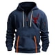thumbnail image 2 of Sudadera con capucha para hombre, informal, con estampado, deportiva, de manga larga, blusa de poliéster, 2 of 4