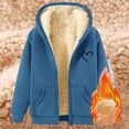 thumbnail image 2 of Bovemsi Sweatshirt for Women Autumn Winter Casual Solid Hooded Neck Long Sleeve Pocket Tops Zipper Coat Zip Up Hoodie, 2 of 3