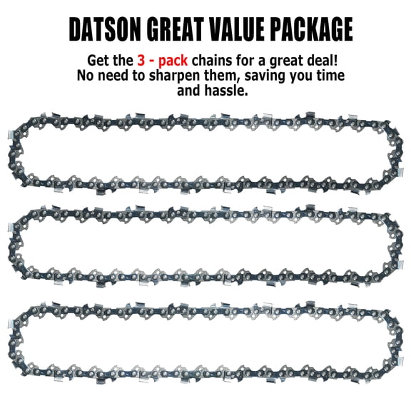 10 Inch Chainsaw Chain 3/8" LP Pitch .043" Gauge 40 Drive Links, Fits Makita 199075-5 10" Saw Chain, 3/8", .043" 40dl (3 Chains)
