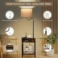 FIMEI Floor Lamp with Table, Bedside Nightstand with USB & TypeC