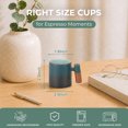 thumbnail image 2 of Unique Bargains 2.5oz Ceramic Espresso Cups with Wooden Handle Porcelain Espresso Shot Cups Set of 2 Demitasse Cups for Coffee or Tea Black/Blue, 2 of 7