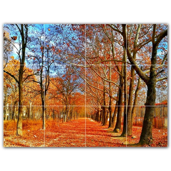 Picture-Tiles.com: Autumn Ceramic Tile Wall Mural WAL500014-43M. 24"W x 18"H using (12) 6" x 6" Ceramic Tiles-Satin Finish