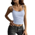 thumbnail image 2 of Women's Striped Spaghetti Strap Cami Top, Slim Fit Sleeveless Casual Tank Top, Basic Summer Camisole Tee for Daily Layering Wear 01-Blue M, 2 of 5