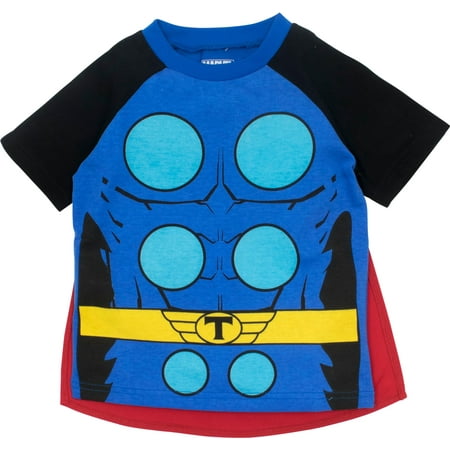 Marvel Avengers Thor Little Boys' Costume Shirt with Cape, Blue (7)