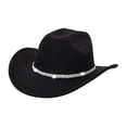 thumbnail image 3 of Sombrero de vaquero occidental, versátil, clásico, para disfraz, con protección solar, de jazz. Estilo C Negro, 3 of 9