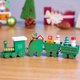 thumbnail image 1 of Decoración Navideña Perfke Juguetes de Madera Pintados Verde Mini Casas de Pueblo Colgantes, 1 of 9