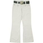 Riders - Girls' Flared Chinos with a Rhinestone-Buckle Belt
