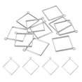 thumbnail image 1 of Uxcell Pendientes de Aleación Cuadrados con Respaldo Abierto, Marco Hueco para DIY, Tono Plateado, Paquete de 50, 1 of 1