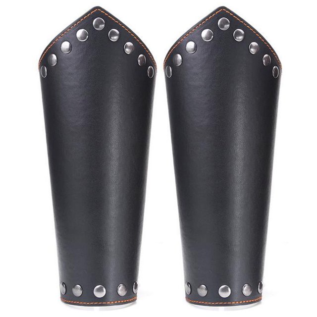 2PCS Men Faux Leather Arm Guard Wax Rope Cosplay Wrist Guard Cycling Arm Guard