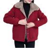 thumbnail image 3 of FNFYFH Women's Fleece Jacket Women Lapel Fuzzy Faux Fur Sherpa Lined Coat Plus Size Long Sleeve Warm Outerwear with Pockets, 3 of 3