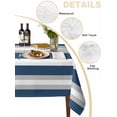 thumbnail image 2 of Navy Blue Grey Stripe Table Cloth, Minimalist Farmhouse Striped Waterproof Tablecloth for Square Tables, Reusable Washable Fabric Table Cover for Restaurant Kitchen Dining Tables 54"x54", 2 of 6