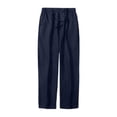 thumbnail image 3 of ZORYEVY Winter Mens Pants Casual Straight Leg Lounge Cotton Trousers for Men Drawstring Solid Elastic Waist Lightweight Pants with Pockets, 3 of 6