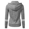 thumbnail image 2 of Lisingtool cardigan for women Autumn And Winter Women's Sweater Sports Solid Color Cardigan Zipper Hooded Jack womens tops Grey, 2 of 4