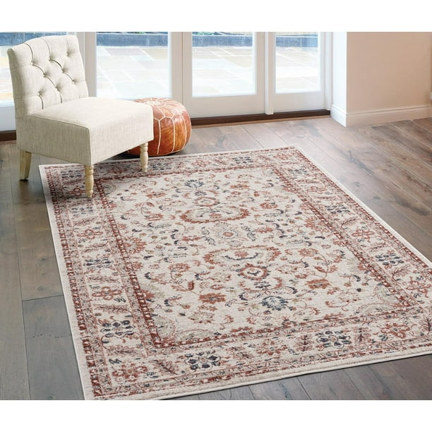 Luxe Weavers Waterloo Collection Area Rug 8746 Cream 5x7