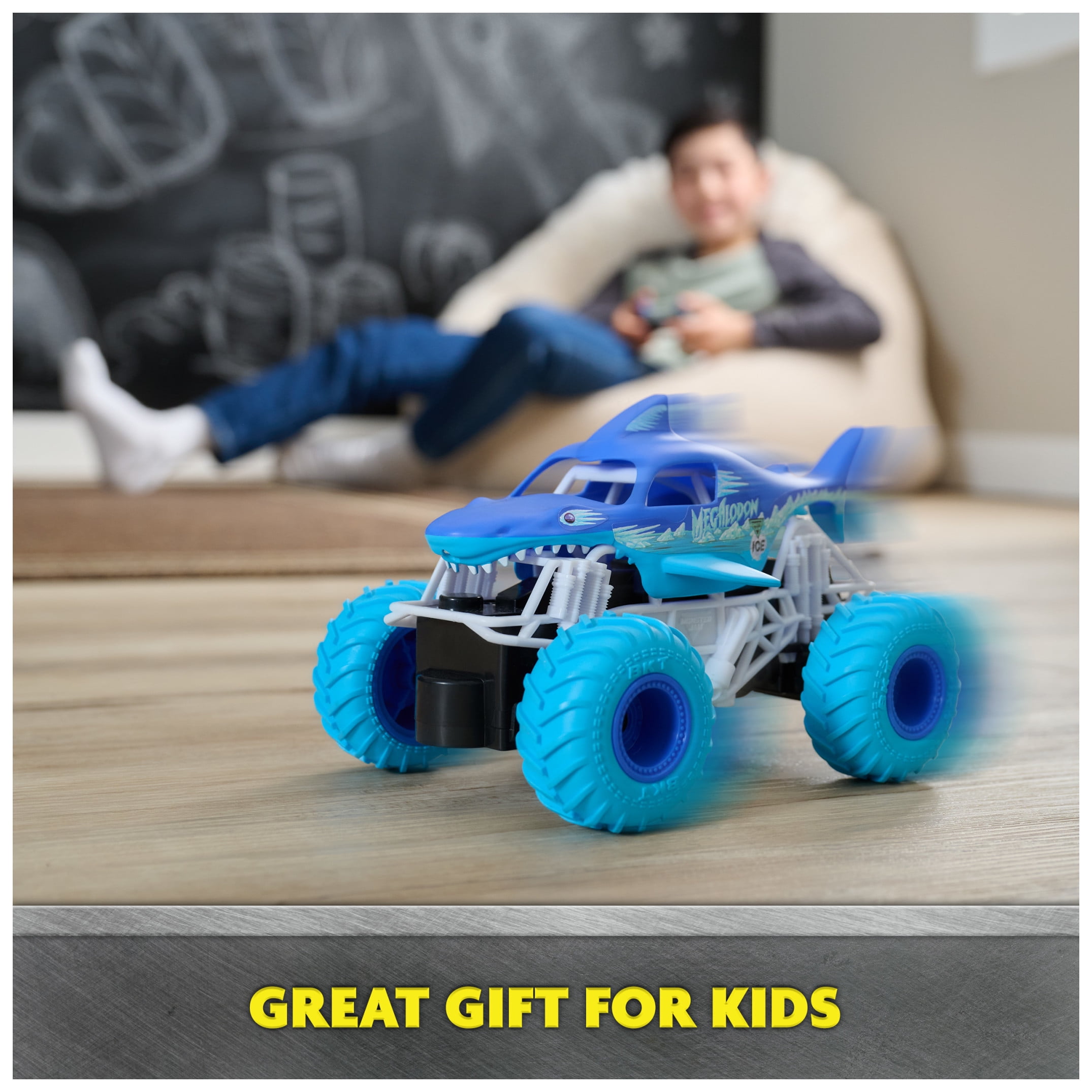 Monster Jam, Megalodon Ice RC Monster Truck in 1:24 Scale, Kids Toys for Boys