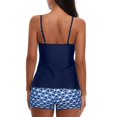thumbnail image 3 of Women Conservative Print Strappy Back Set Two Piece Swimsuits Swimdress, 3 of 4