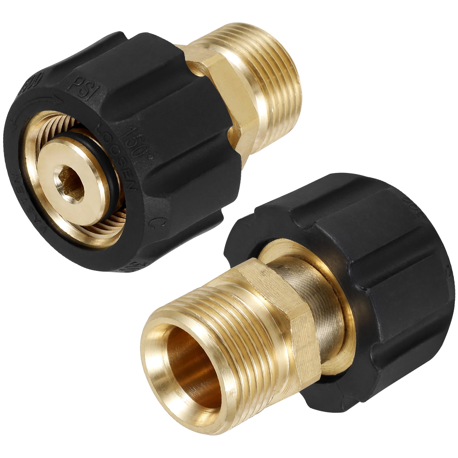 BUTORY 2Pcs Pressure Washer Hose Adapter Brass M22 15mm Female to M22