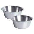 thumbnail image 1 of Comederos y bebederos de acero inoxidable para perros y gatos (paquete de 2) - Platos metálicos para comida y agua., 1 of 5