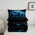thumbnail image 5 of Gaming Bedding Set for Boys Blue Gamer Comforter Set Full Honeycomb Gaming 3D Bedding Comforter Sets Blue Geometric Duvet Insert Teen Cool Video Game Room Decor Quilt, 5 of 7