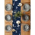 thumbnail image 6 of Ocean Coastal Table Runner, Sea Turtle Coral Starfish Seaweed Stripes Cotton Linen Kitchen Table Decoration Washable Dining Tabletop Runners for Home Party Decor 13x48 Inches, 6 of 9