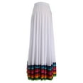 thumbnail image 2 of Raenseen Women Colorful Layers Full Dance Skirt for Spanish Flamenco Belly Dance Mexico Ballet White 87cm XL, 2 of 3