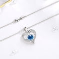 thumbnail image 4 of EUDORA December Birthstone Necklaces for Women, 925 Sterling Silver Heart Shape I Love You to the Moon and Back Pendant Jewelry for Christmas, Gifts for Mother Daughter Sister Girls, Dec Blue Zircon, 4 of 9