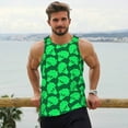 thumbnail image 6 of KLL Green Broccoli Print Men's Muscle Gym Workout Stringer Tank Tops Bodybuilding Fitness T-Shirts Tank Tops Men-Medium, 6 of 7
