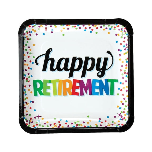 Retirement Dinner Paper Plates, Party Supplies, Party, 8 Pieces