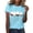 Light Blue, variant on kaondbfi Women's Wine Glass Printed Shirt Short Sleeve Round Neck T Shirt Fashion Top Lightweight Soft Casual Summer Tops Womens Essentials Fashion Clothing