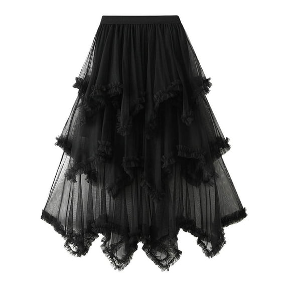 Spring Elastic Women Mesh Solid Skirt A Line Color Waist Long Skirt High Skirt Skirt Girls Christmas Skirt Belly Fringe Skirt Midi Skirt Petite Skirts for Women Christmas Skirt Cheer Skirt Alt Skirts