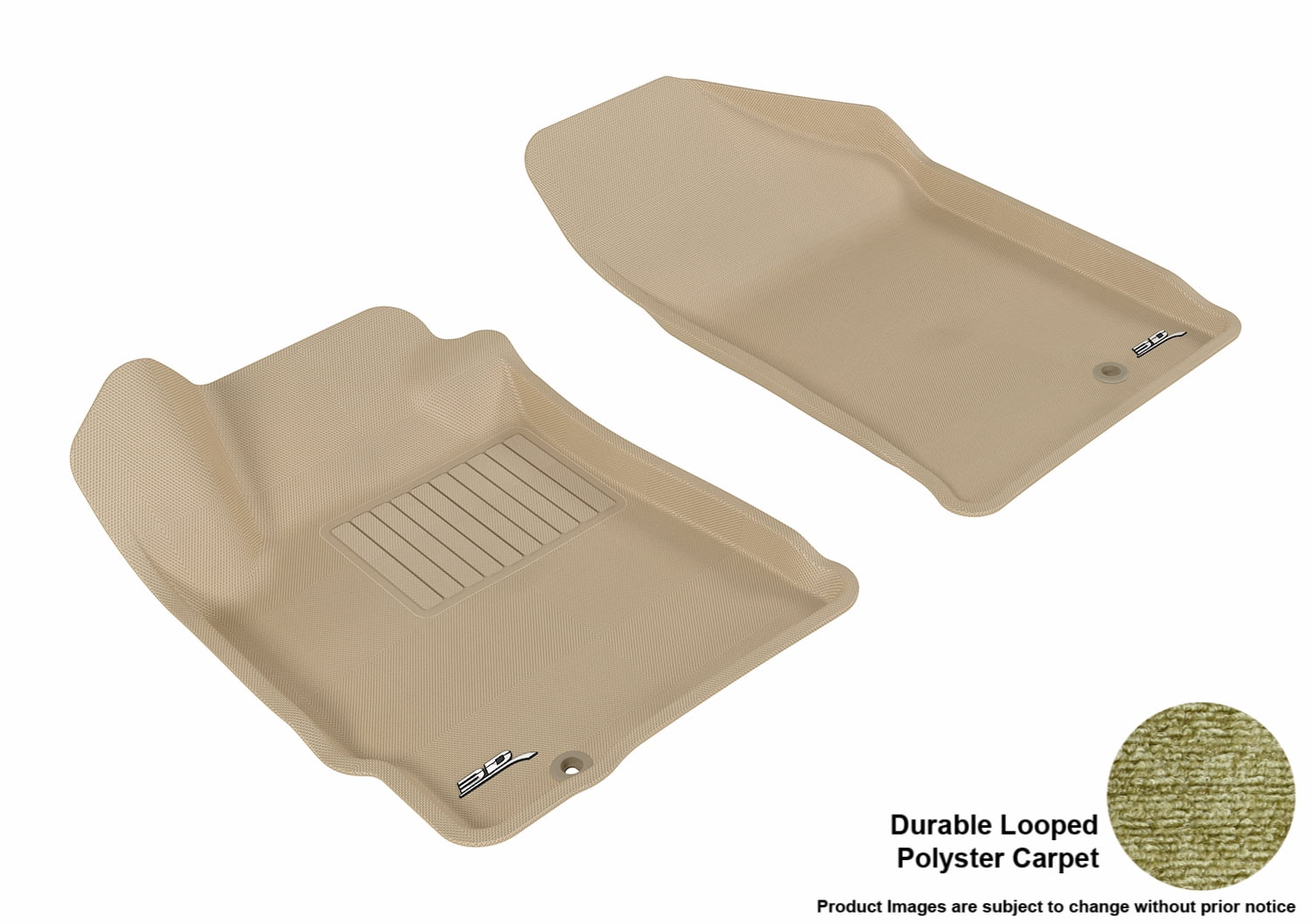 3D MAXpider 2007-2012 Nissan Altima Coupe/Sedan Front Row All Weather Floor Liners in Tan Carpet 2012 Nissan Altima All Weather Floor Mats