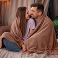 thumbnail image 3 of Vellux King Plush Texture Blanket | Ultra Soft Lightweight All-Season Throw | Copper, 3 of 8