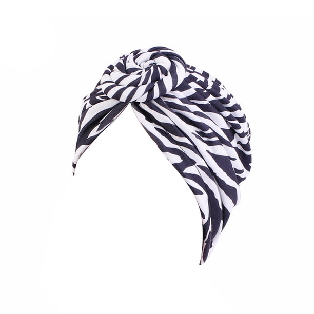 Minnieouse Turbante africano nudo musulmán cubierta cómoda cabeza bufanda estilo sombrero pérdida Bonnet mujeres diademas negro blanco cebra Type3 NO3 Minnieouse AP011267-38B
