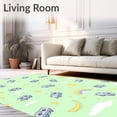 thumbnail image 2 of ODIKA 6'x9' Machine Washable Non-Slip Area Rug, Magical Transport Convoy Juvenile Accent High Traffic Rug with Pad, Green, 600201, 2 of 8