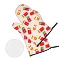 thumbnail image 2 of Oven Mitts and Pot Holders 4 Piece, Popsicle print High Heat Slip Resistant Oven Mitt and Trivets Set Kitchen Oven Glove Pot Holders for Cooking Baking Grilling, 2 of 7