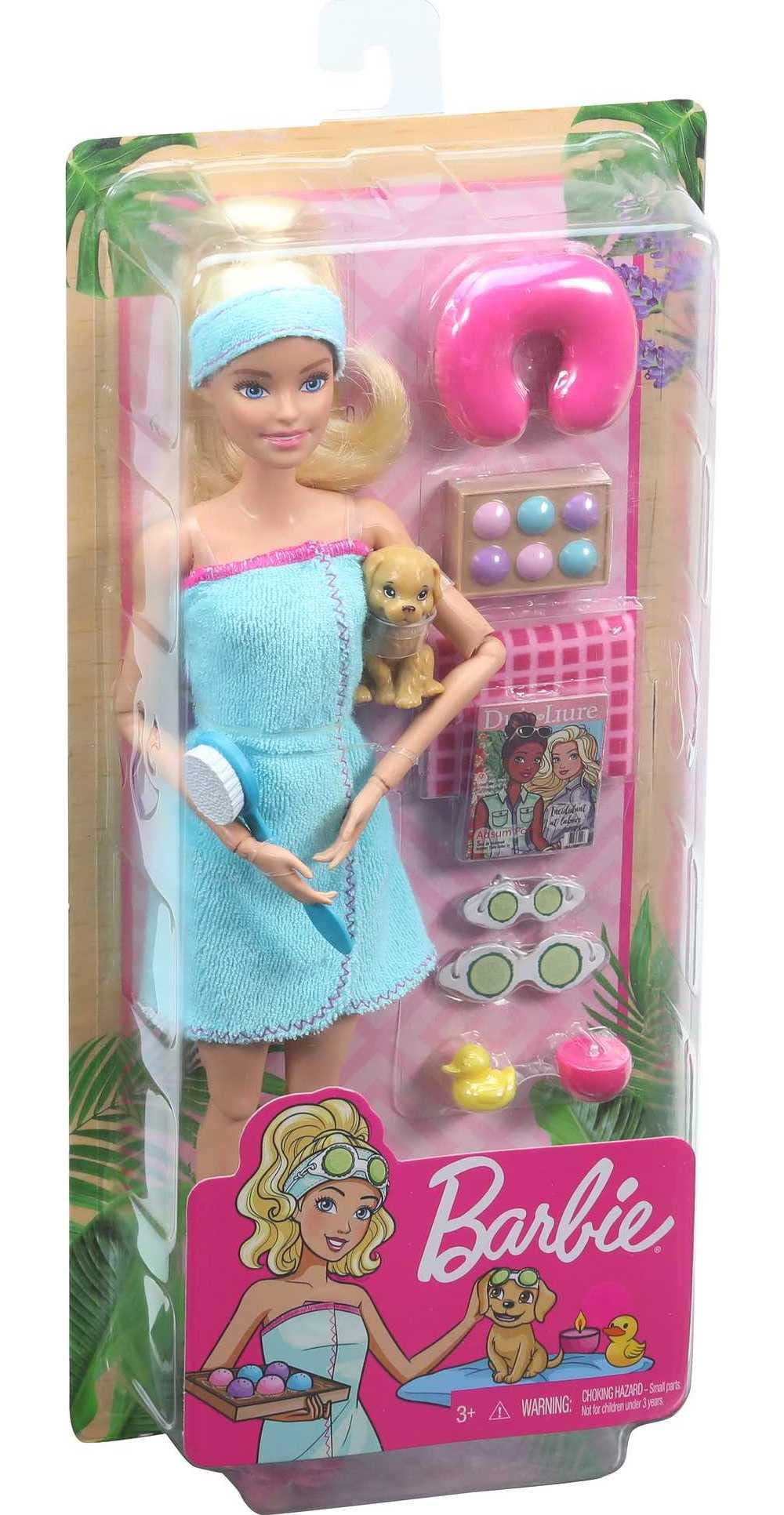 Spa Doll Blonde with Puppy and 9 Accessories Gift for Kids 3 to