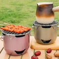 thumbnail image 3 of Outdoor Grill, Stainless Steel with Durable Grill Grate for Backyard, RV, Green, 3 of 5