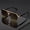 Gold Frame Gradient Tea, variant on 2026 European and American Square Half-Frame Men's Sunglasses for Driving, Unisex