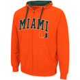 thumbnail image 2 of Men's Colosseum Orange Miami Hurricanes Big & Tall Full-Zip Hoodie, 2 of 3